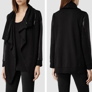 Allsaints Dahlia Leather Sweatshirt